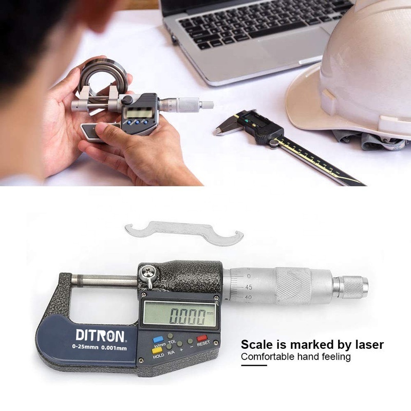 Digital Micrometer 0.001 mm 0-25mm Electronic Outside Micrometer Caliper with Scale Line Micrometer Gauge Measuring Tool