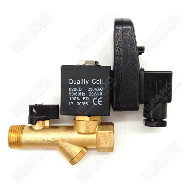 COMBO OPT-B Air Compressor Condensate Water Auto Drain Solenoid Valve With Electronic Timer 24VDC 110VAC 115VAC 220VAC 230VAC