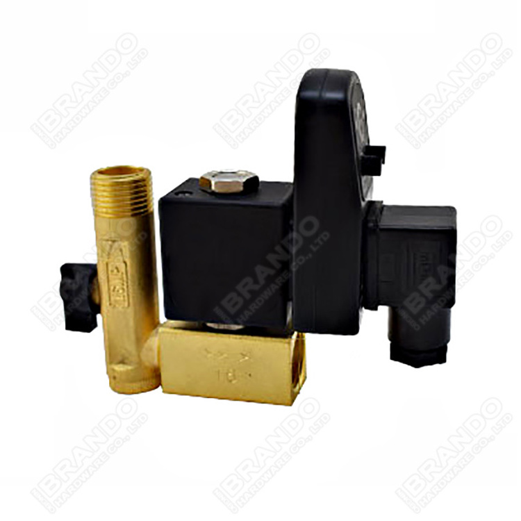 OPTIMUM Type 1/2'' 220V 24V Auto Drain Solenoid Valve With Automatic Electronic Digital Cyclic Timer For Air Compressor