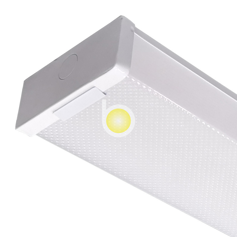 PMMA Lens Wrap Light 120 Lpw LED Strip Fixture Commercial Ceiling Luminaires 2FT 4FT 5FT Surface Mounted UL 5-year Ip33