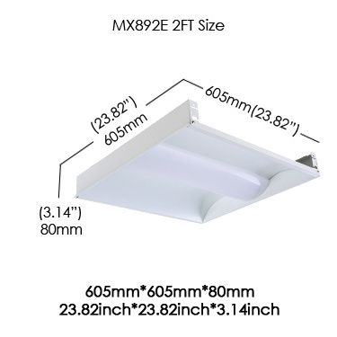 Linear Troffer with Side Slots for Air Return Panel Lighting 25W Led Troffer Light