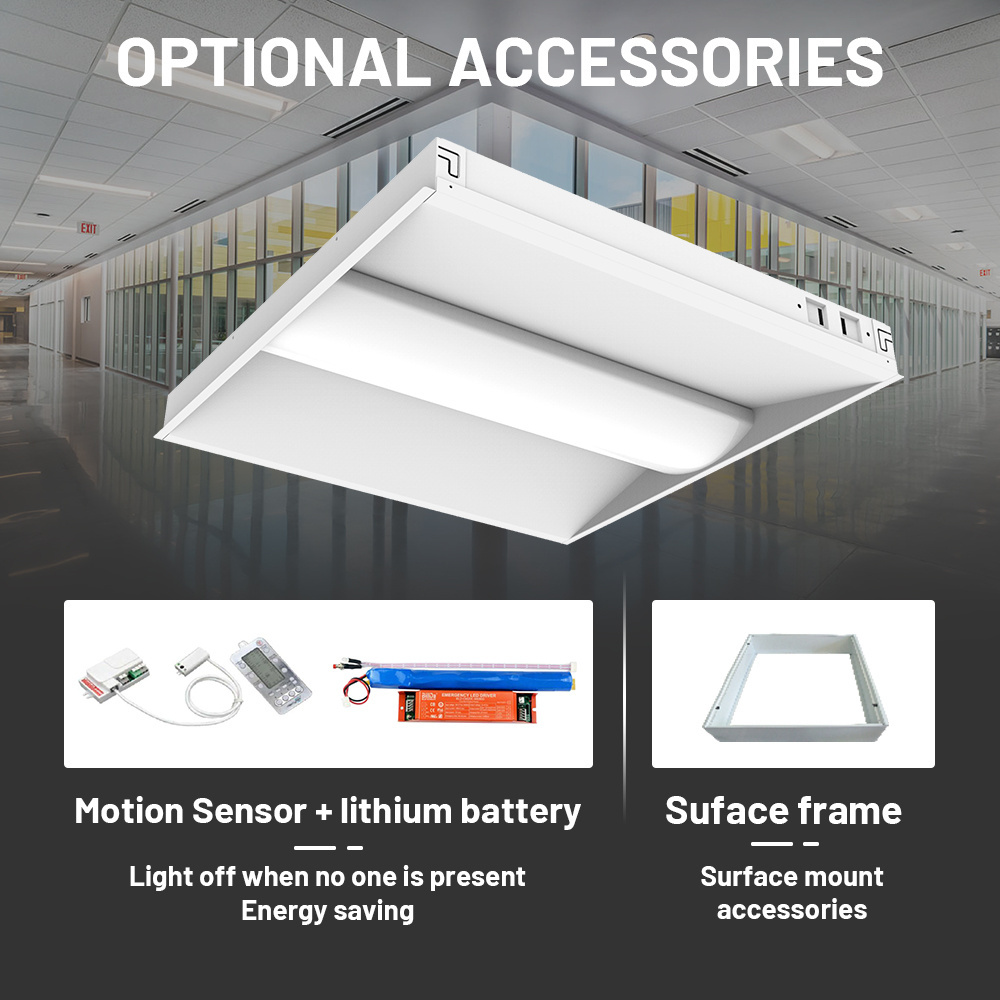 Brandon Led Ceiling Light Fixture With Remote Control 40W 5000 Lumen Drop Ceiling Troffer Led Light For Supermarket