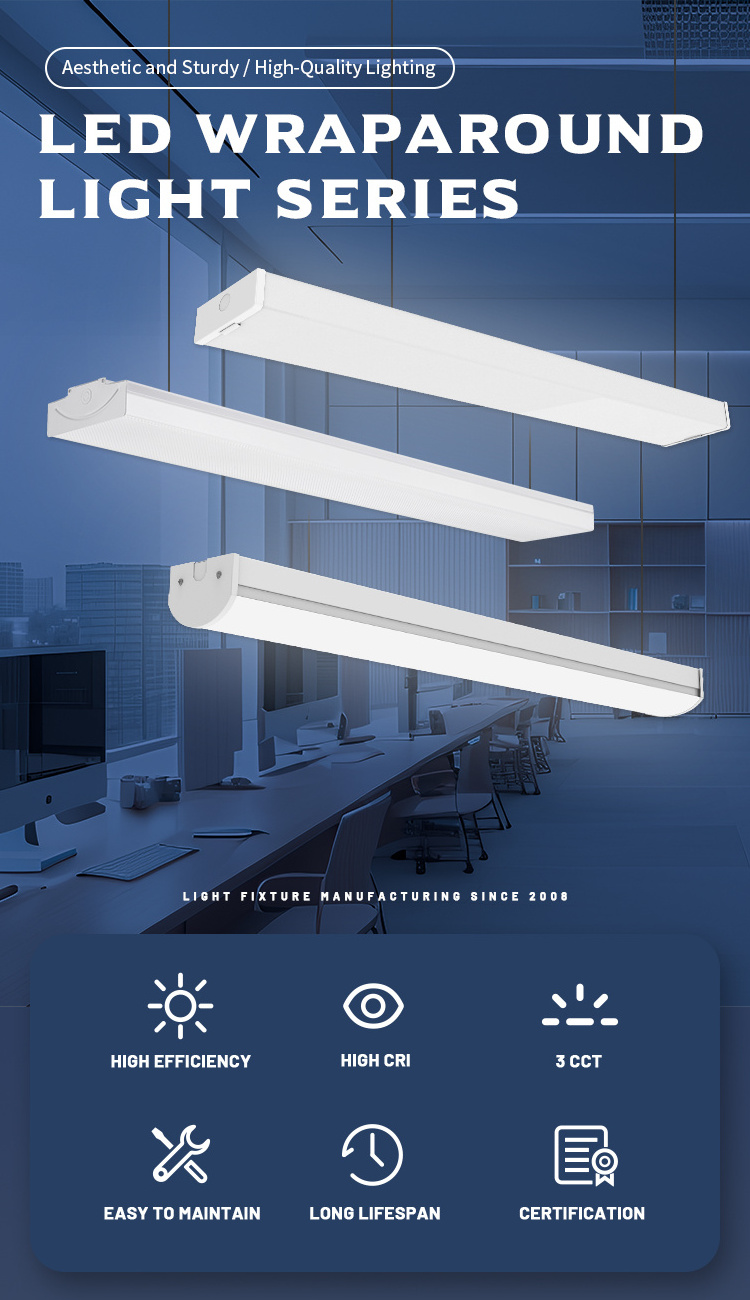 Brandon Commercial Office Surface Mounted Light Multiple Link Ul Ce Dlc Led Linear Batten Light For Car Parks