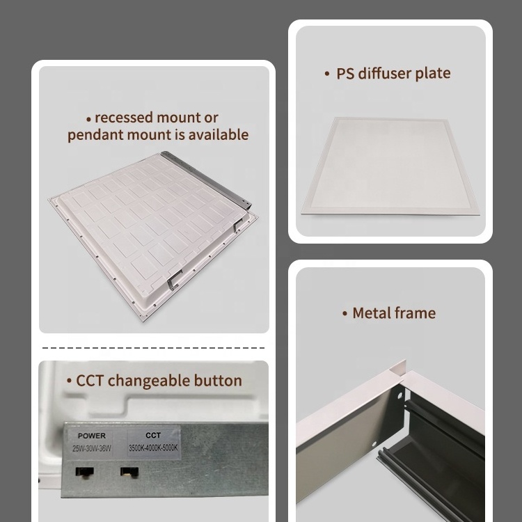 Dimmable Office lighting High Brightness DLC Approval 60x60 cct led ceiling panels lamp 2x2 2x4 Back lit led panel Light