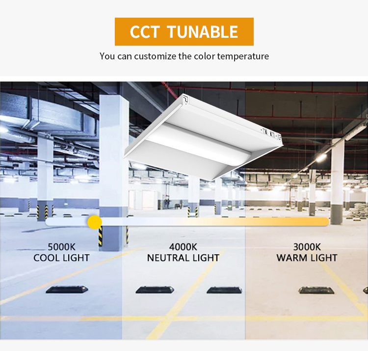 Brandon  Cct Selectable Linear Light Led Troffer Light Commercial Flat Backlit Fixture Certified Troffer For Office