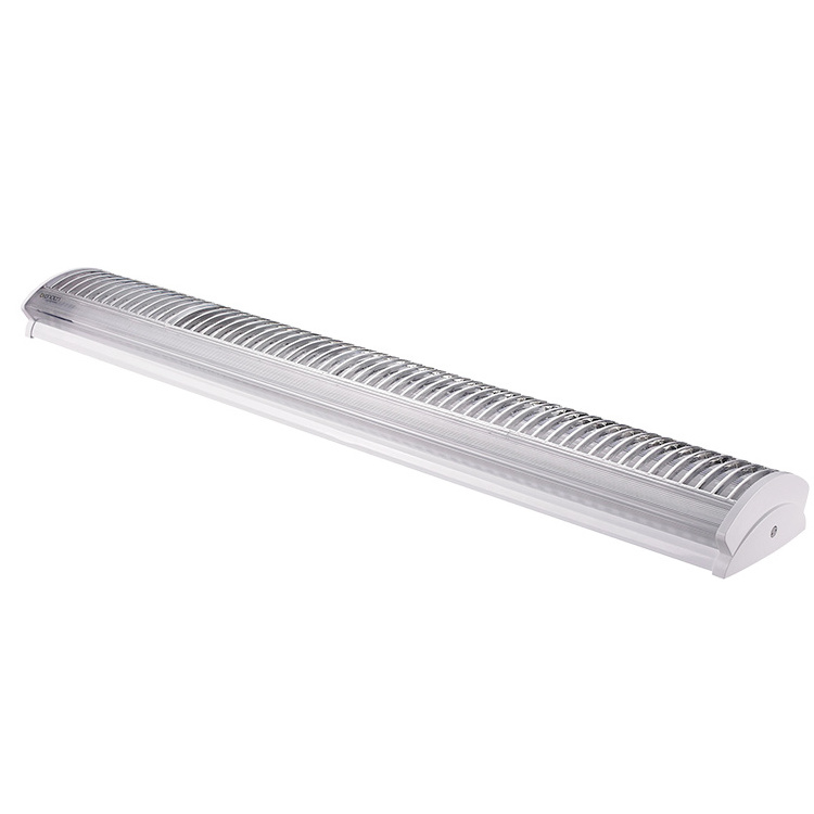 T5 T8 LED or fluorescent Tube double battens louver baffle plus PC lens on LED wrap fixture Linear fluorescent lamp