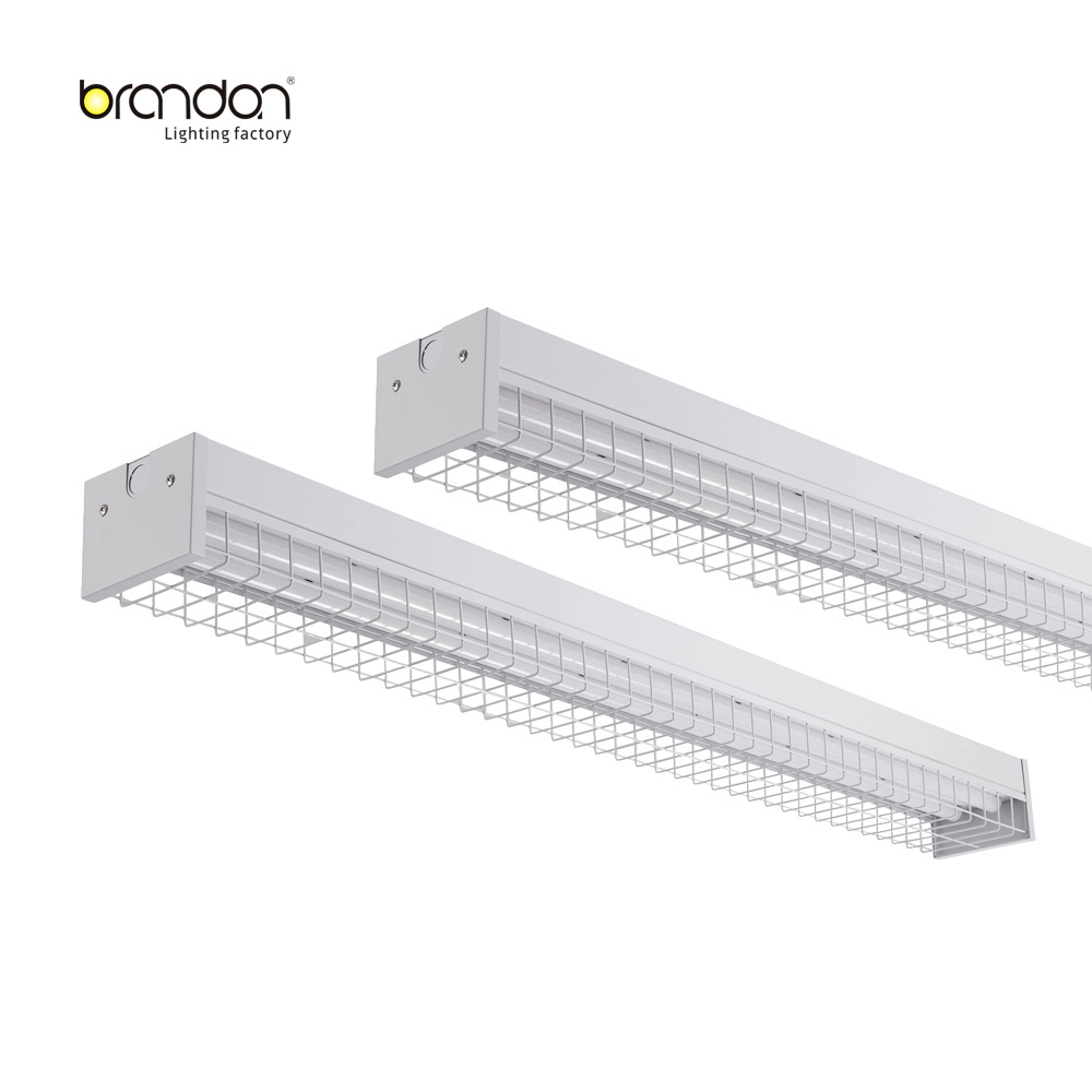 2X36W Fluorescent Fittings With Diffuser Wire Guard For Fluorescent Light 4Ft Led Wraparound