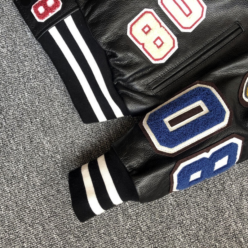 100% original leather High quality custom leather sleeves letterman varsity jacket Men Versity Jacket Men Jackets and Coat