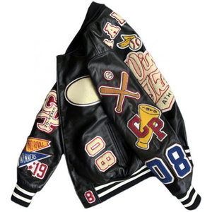 100% original leather High quality custom leather sleeves letterman varsity jacket Men Versity Jacket Men Jackets and Coat