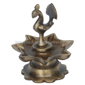 Metal brass Decorative Bird  diya oil lamp with antique finished