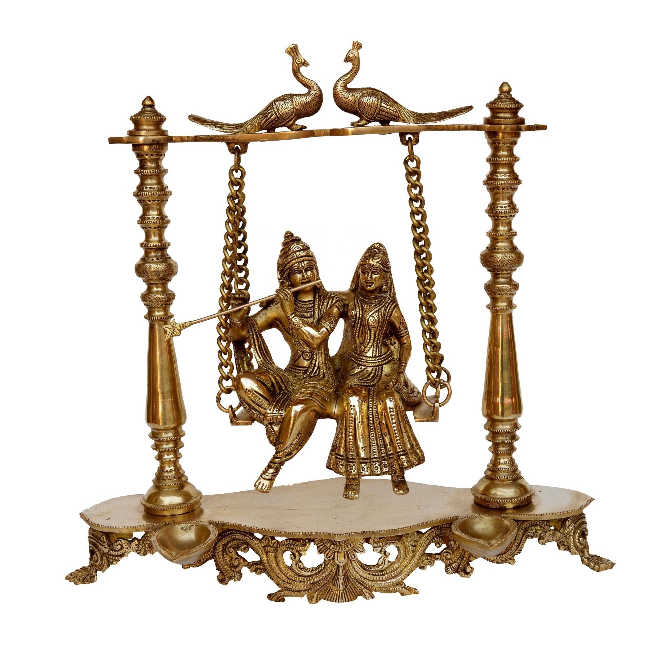 Radha Krishna Swing Brass Statue Reasonable Price Home Decoration Religious Radha Krishna Statue temple worship home decor art