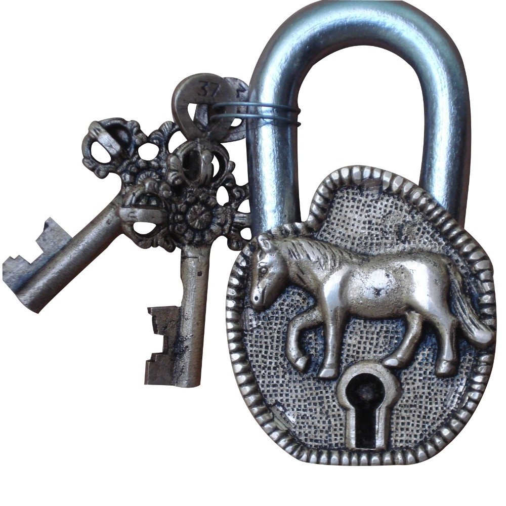 Pad Lock with Horse Statue best hardware gift in brass