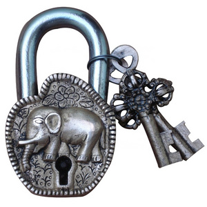 Elephant figure Brass Padlock with Large Range of Antique Collectibles