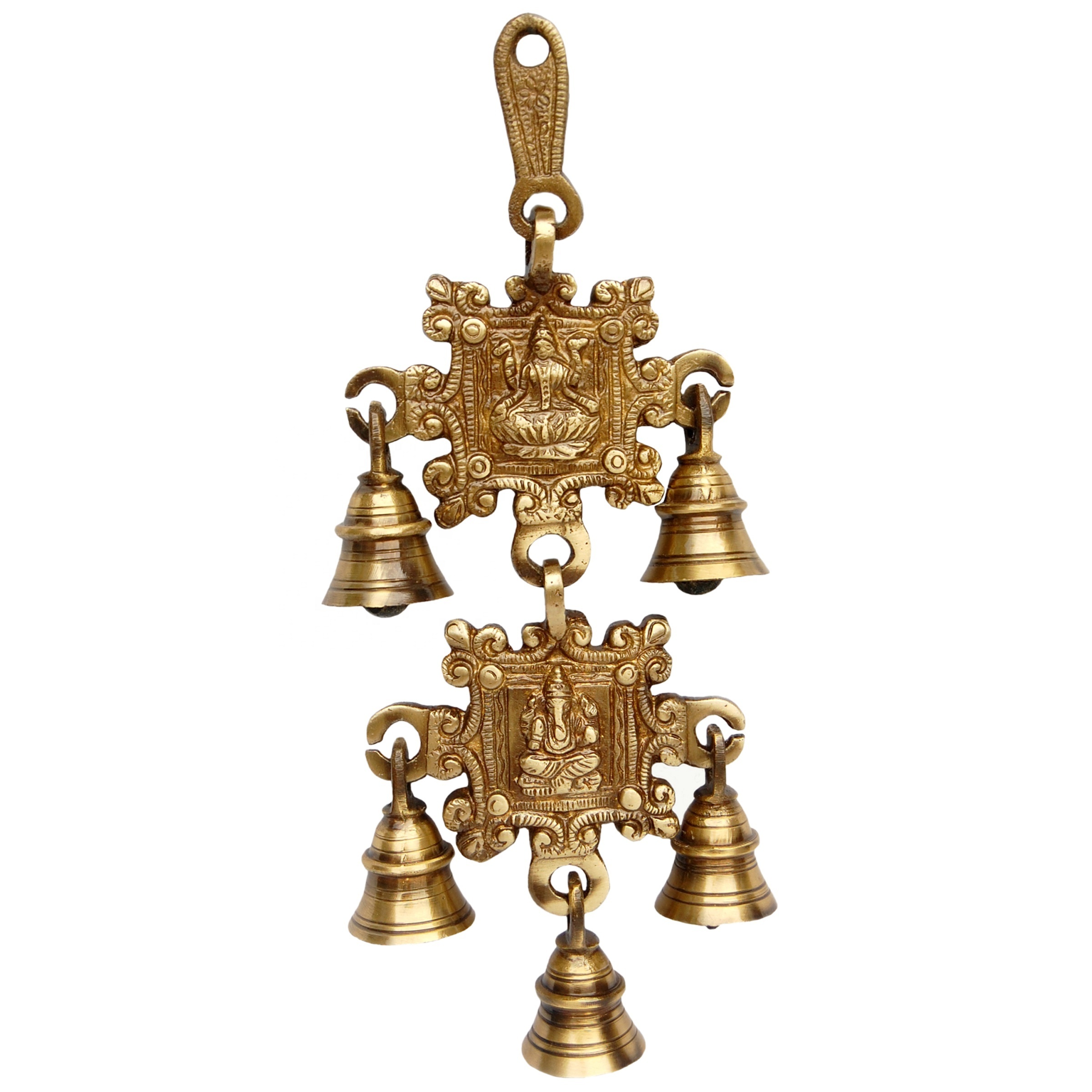 Brass Wall Hanging Wind Chimes With Bells Decorative handmade craft in antique brass wind chimes