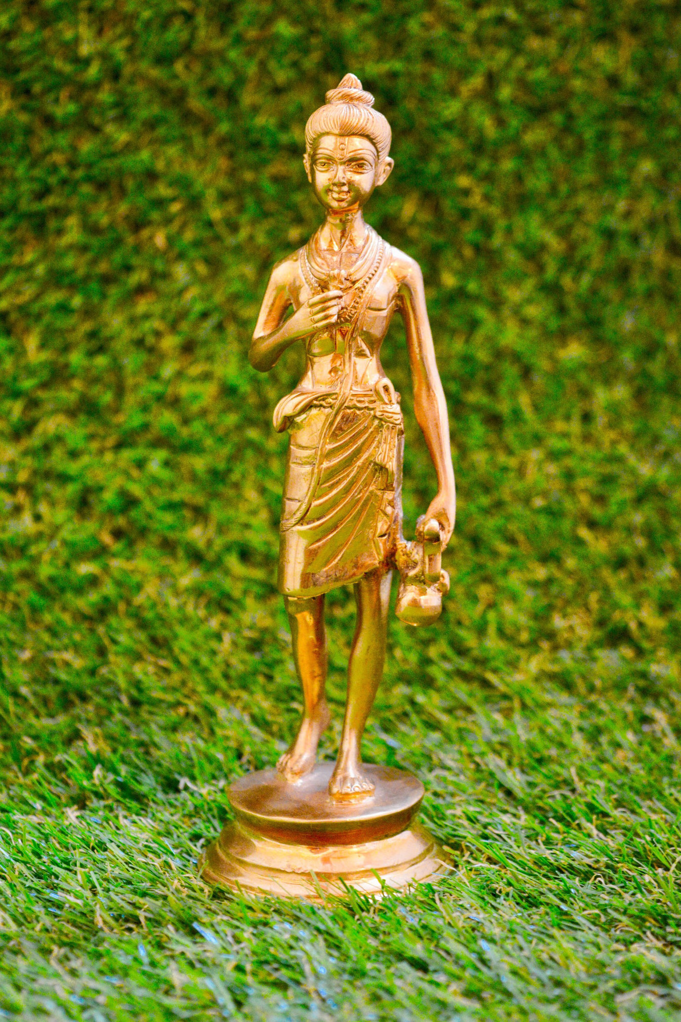 Brass metal Neelkanth Varni Swaminarayan statue with yellow finish brass statue For Devotees