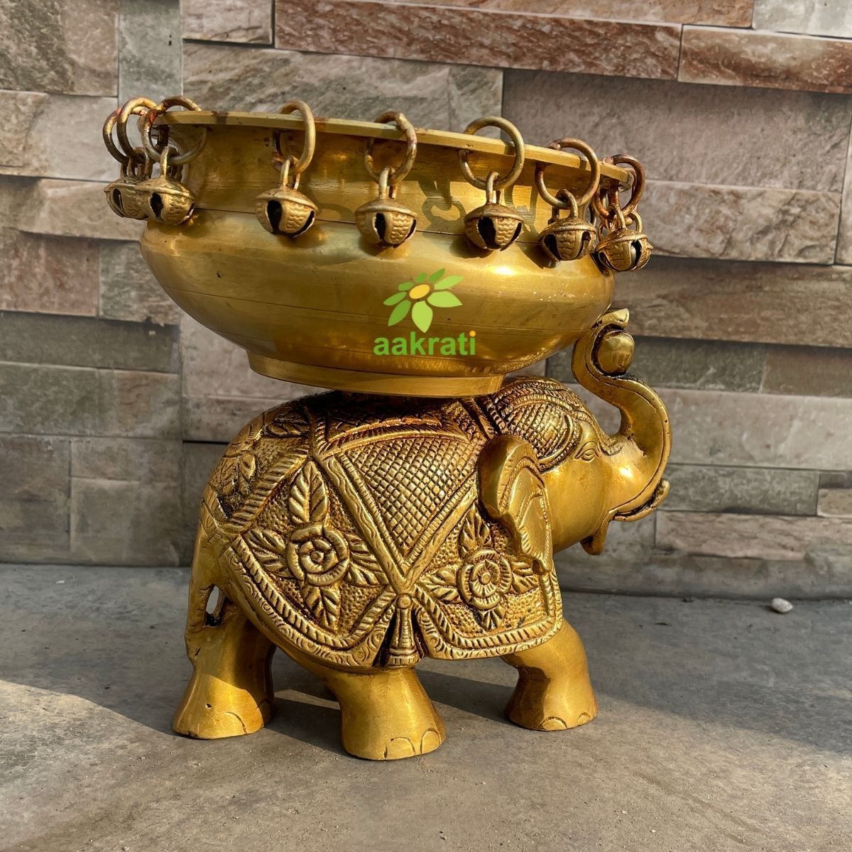 Statue  sculpture of Brass Antique Finished Elephant Figurine with Hurli Great Addition to Temple Home Decor vases