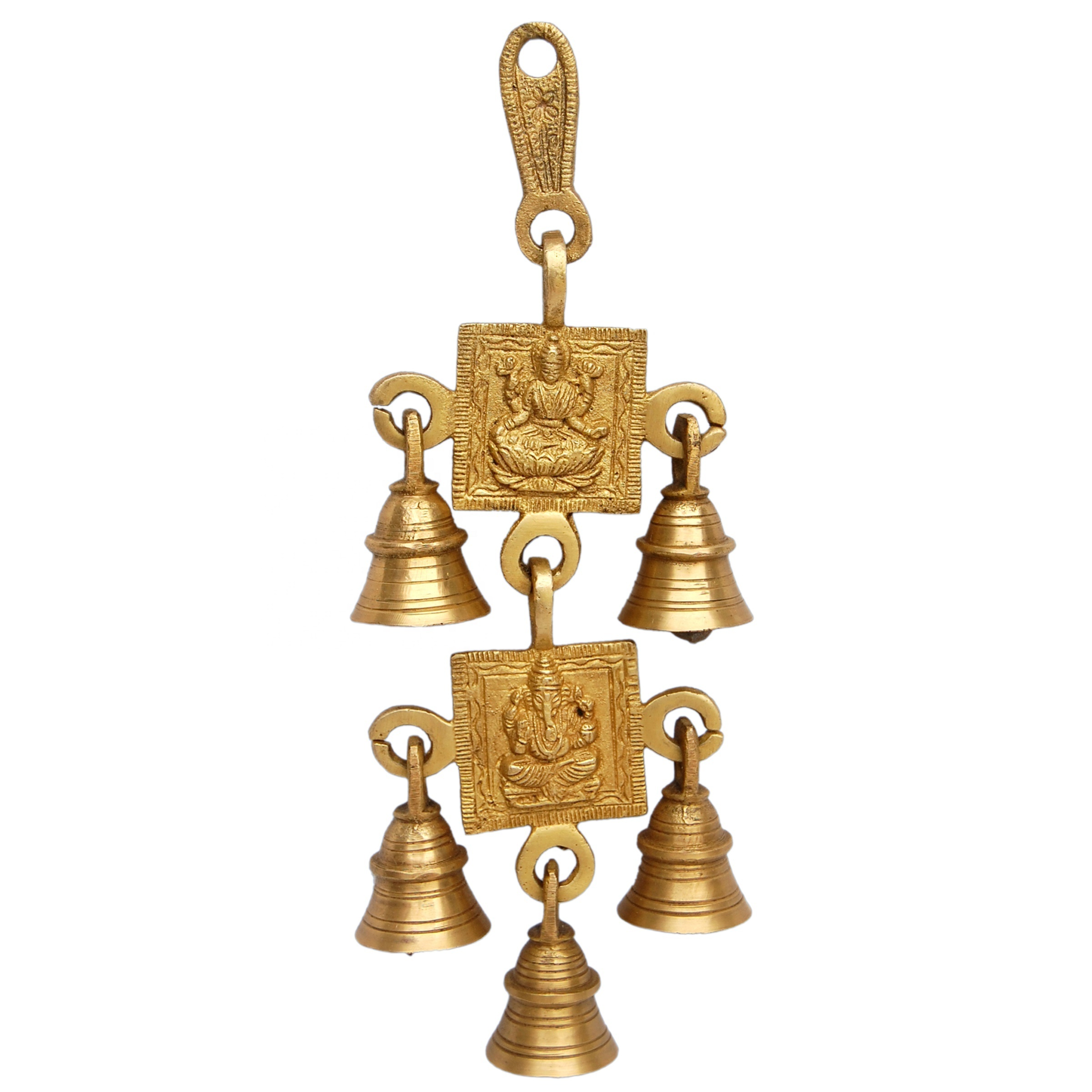 Brass Wall Hanging Wind Chimes With Bells Decorative handmade craft in antique brass wind chimes