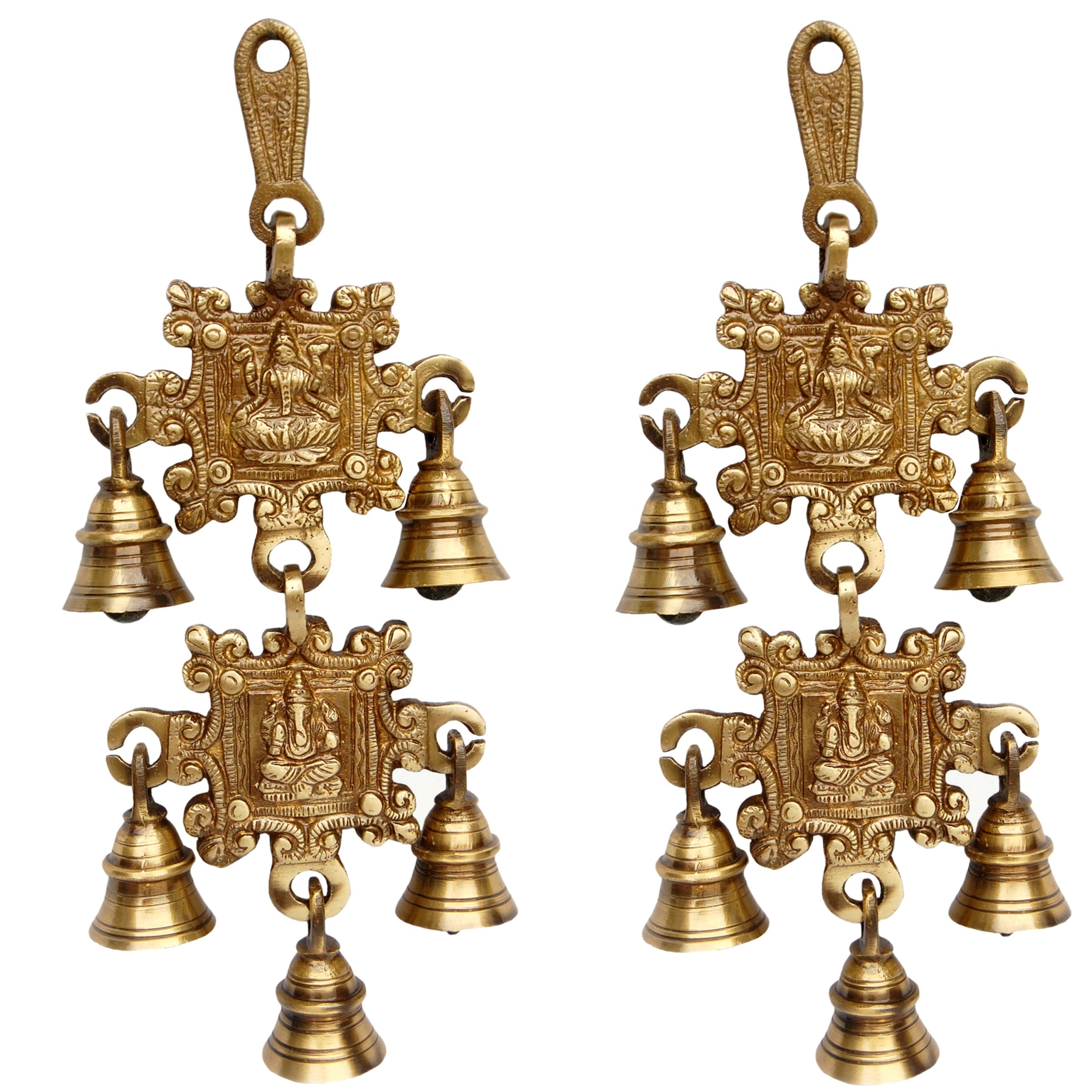 Brass Wall Hanging Wind Chimes With Bells Decorative handmade craft in antique brass wind chimes