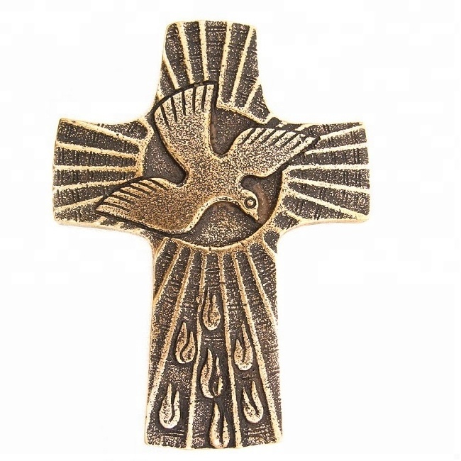 Bronze Peace Wall Hanging Cross