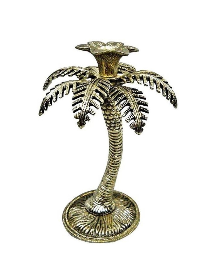 BRASS PALMTREE CANDLE HOLDER BRASSWORLD INDIA