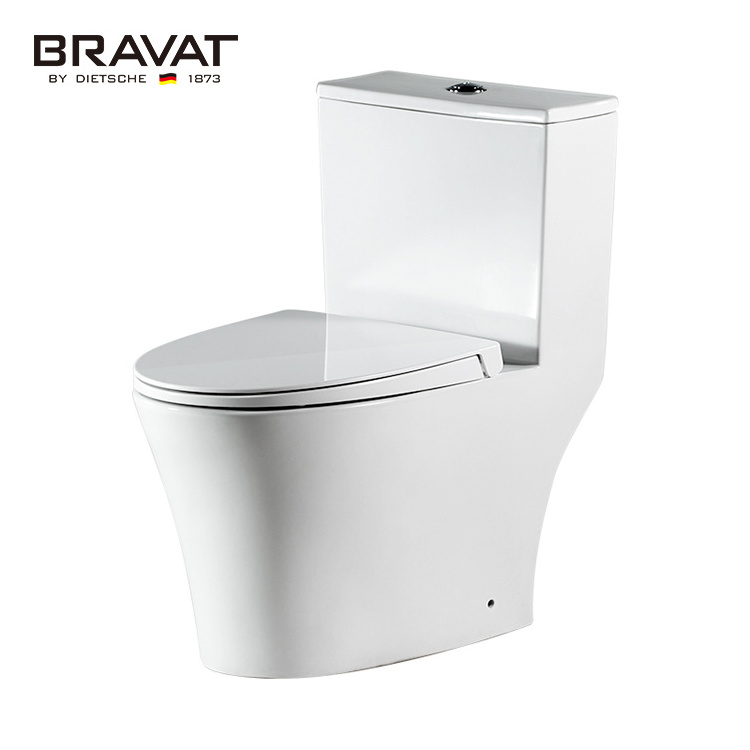 Bravat One-piece Toilet Ceramic Bathroom Sanitary Ware Toilets Siphon Jet Flushing Water Closet Toilet