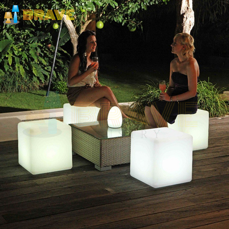 2022 LED stool color optional Waterproof nightclub party light cube outdoor LED chair sets