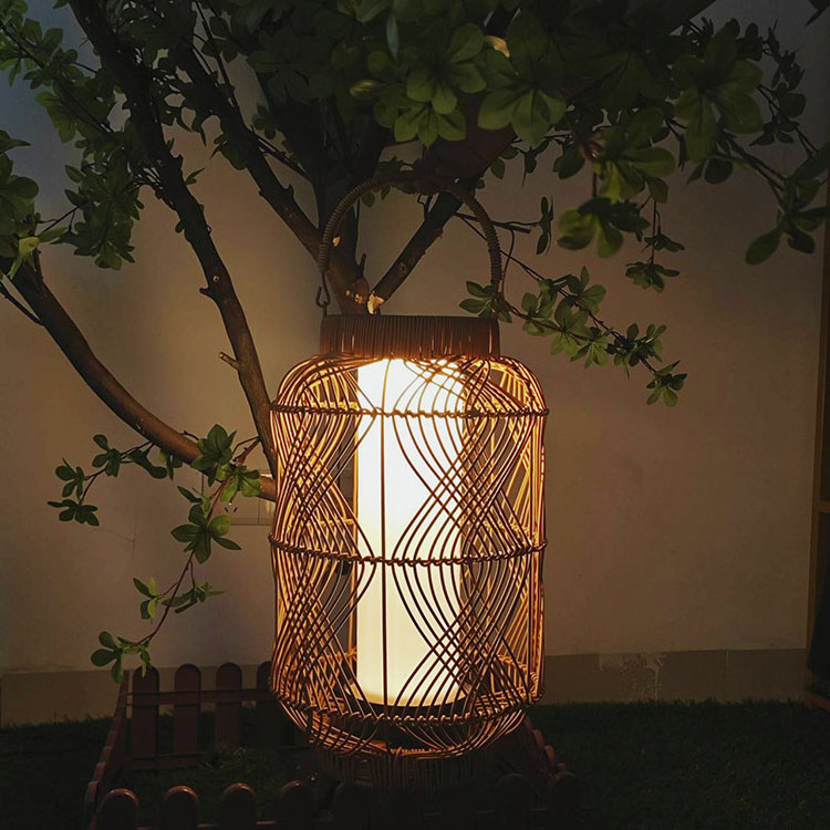 outdoor solar camping light portable solar garden lights outdoor waterproof led decor powered Rattan chinese Lanterns lighting