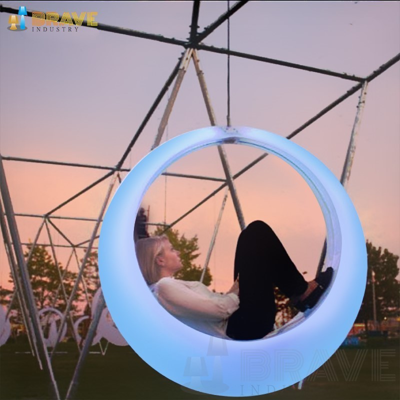 16 rgb hanging swing Outdoor Garden Chair led colour changing swing chair indoor Waterproof swing garden hanging patio chair