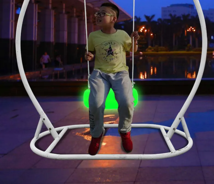 Hot Sale Fashionable Outdoor Light Up Swing Waterproof Illuminated Round Led Swing Chair