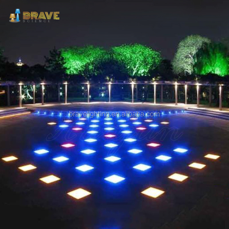 Modern paving lighting tiles Outdoor lighted floor tiles PE plastic brick light led waterproof ip65