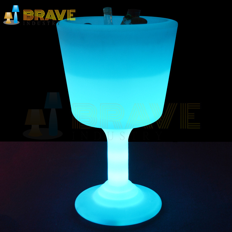 PE plastic beer ice bucket gold 16colors light led IP65 waterproof ice cube bucket for parties