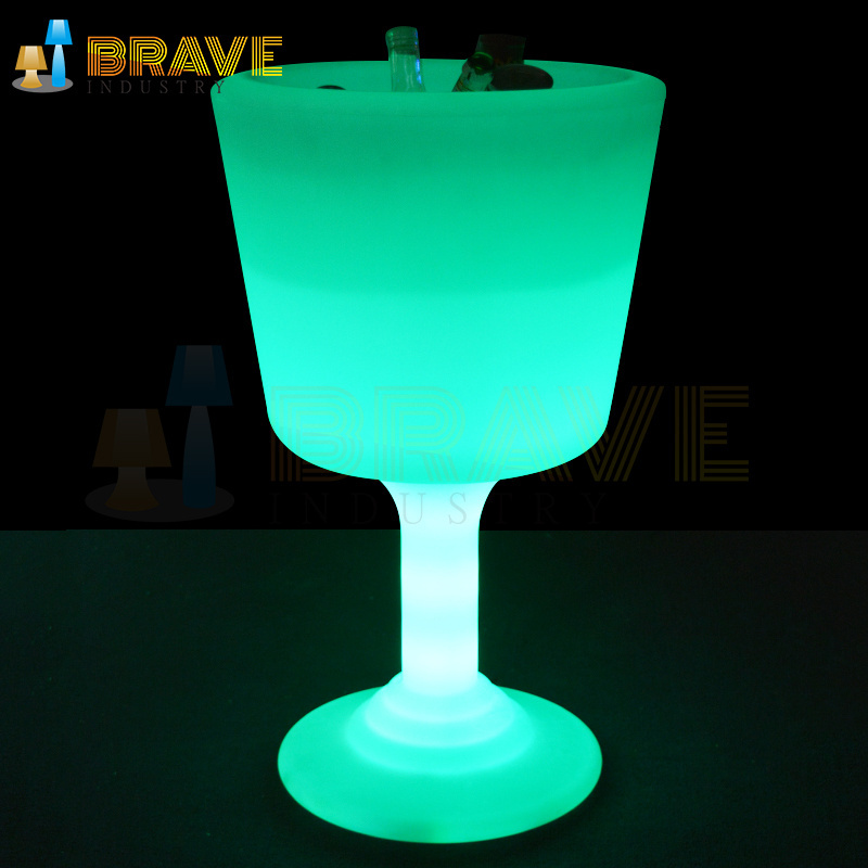 PE plastic beer ice bucket gold 16colors light led IP65 waterproof ice cube bucket for parties