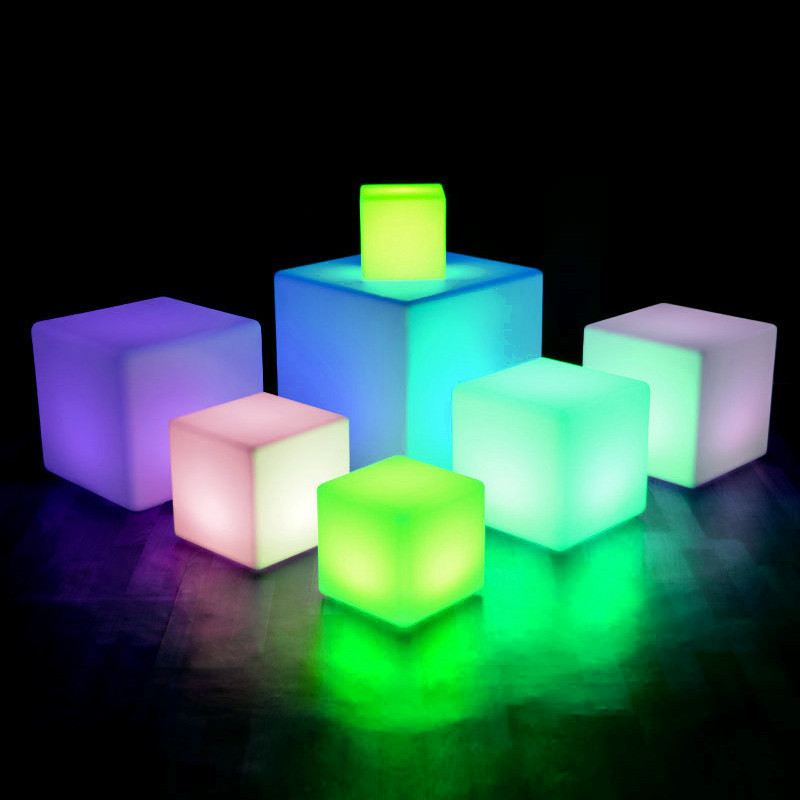 hot selling LED Cube Powered Outdoor Waterproof  garden RGB Decorative Light Cube Seat