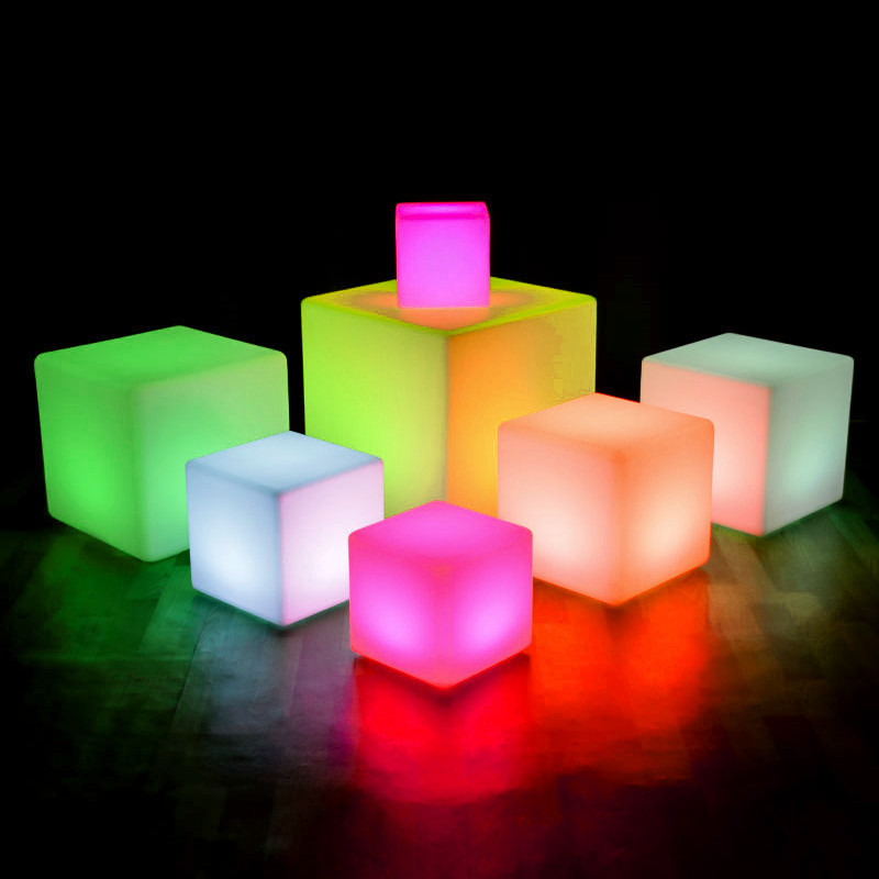 hot selling LED Cube Powered Outdoor Waterproof  garden RGB Decorative Light Cube Seat