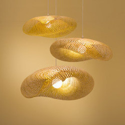 morden Rattan Chandelier Rustic Led Ceiling Lights for Living Room