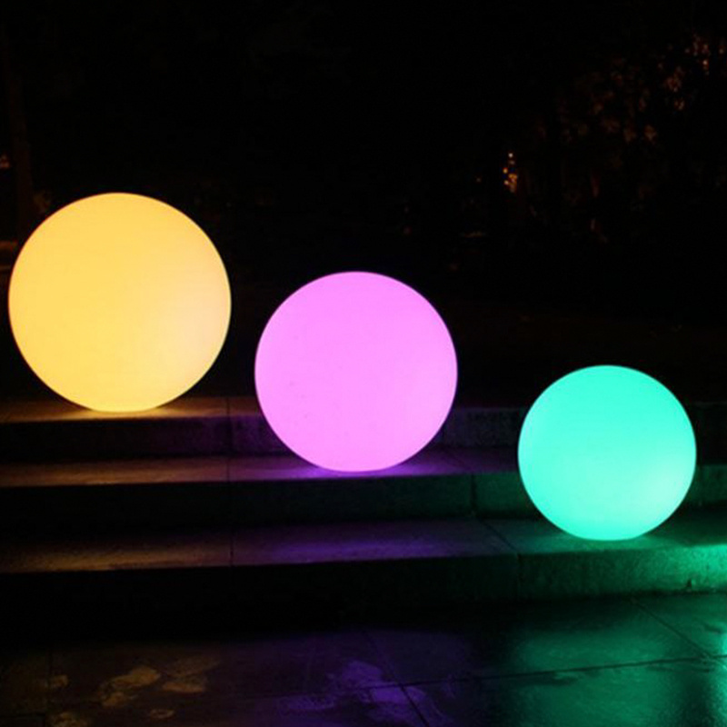 Waterproof Colorful solar led light outdoor garden big 30cm  ball lights Modern Outdoor Ball Light For Garden