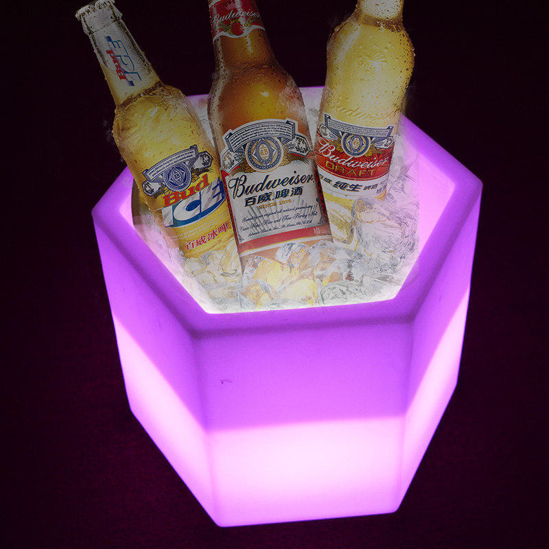 led  nightclub beer ice bucket for 6 bottles champagne heinek