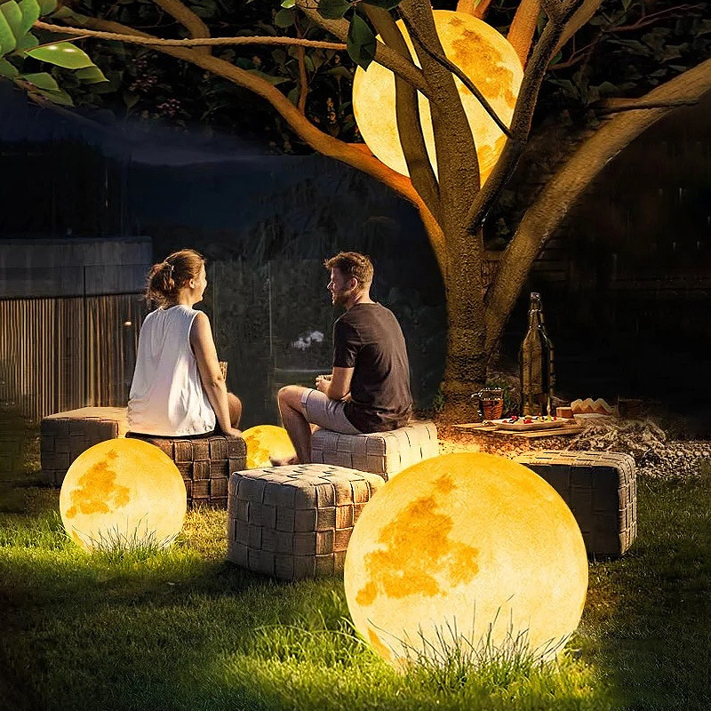 Moder LED Light Hotel Garden Light Plastic Gold Ball Luminous Ball Light