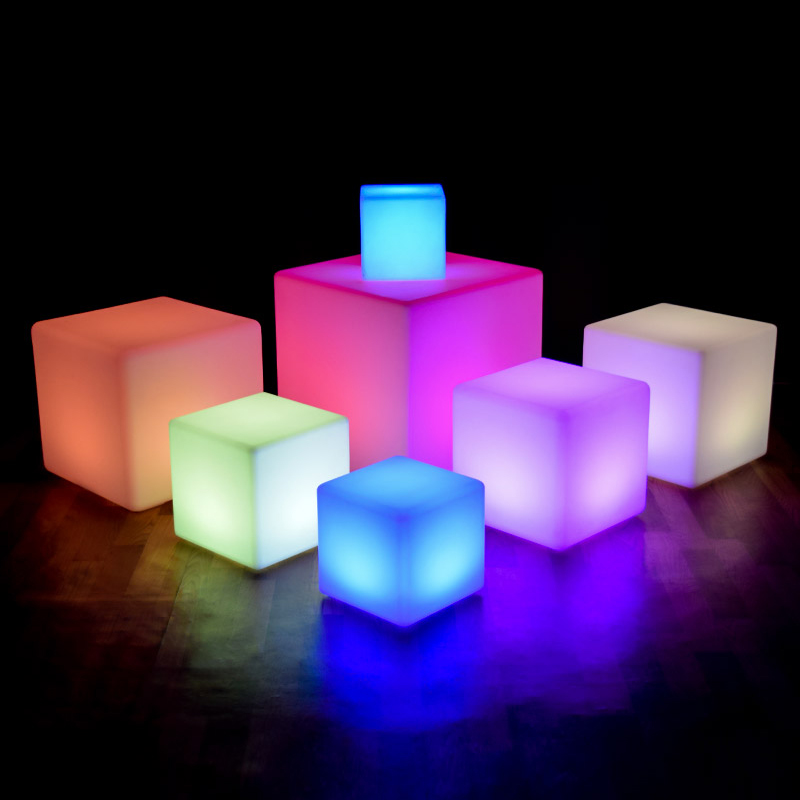 hot selling LED Cube Powered Outdoor Waterproof  garden RGB Decorative Light Cube Seat