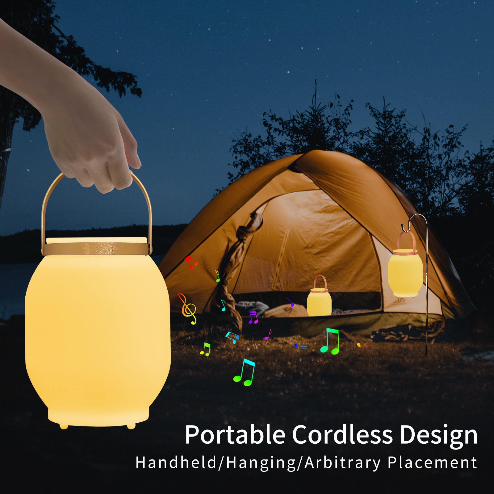 Portable Led Lamp Outdoor Table Lamp bt music RGB Solar powered led light for camping party