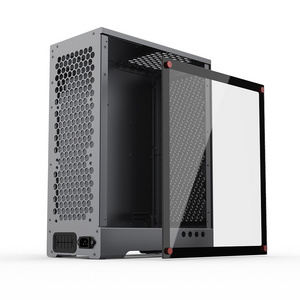 Desktop Aluminum Mid Tower Computer Chassis MATX PC Case for Gaming with Big Tempered Glass