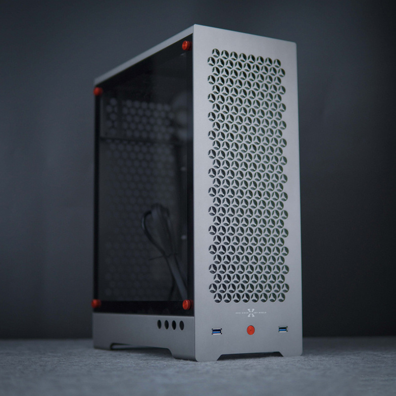 Desktop Aluminum Mid Tower Computer Chassis MATX PC Case for Gaming ...