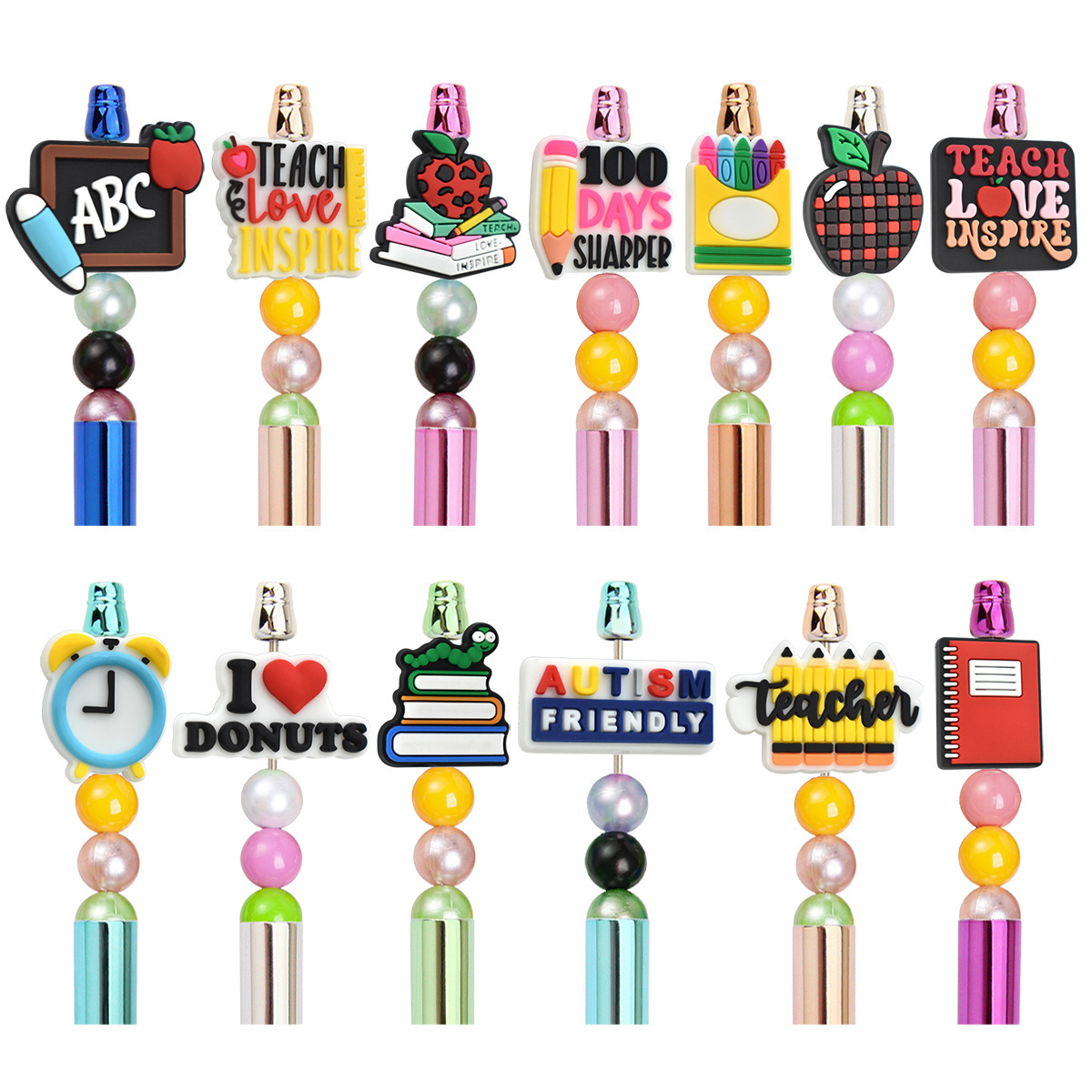 New Arrival Reasonable Silicone Focal Beads And Charms For Pen Tops Silicone Nfl American Football Sports Focal Beads Pen Charms