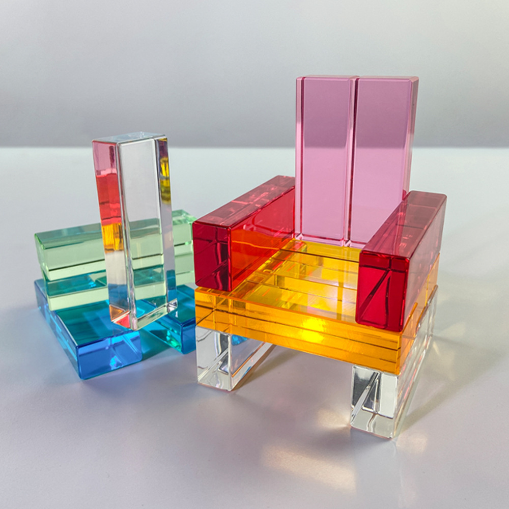 3D Luxe Lucite  Acrylic Stacking Tower Puzzle Game Tumbling Block Game acrylic building blocks toys Blocks