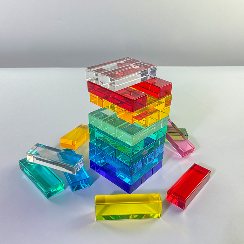 3D Luxe Lucite  Acrylic Stacking Tower Puzzle Game Tumbling Block Game acrylic building blocks toys Blocks