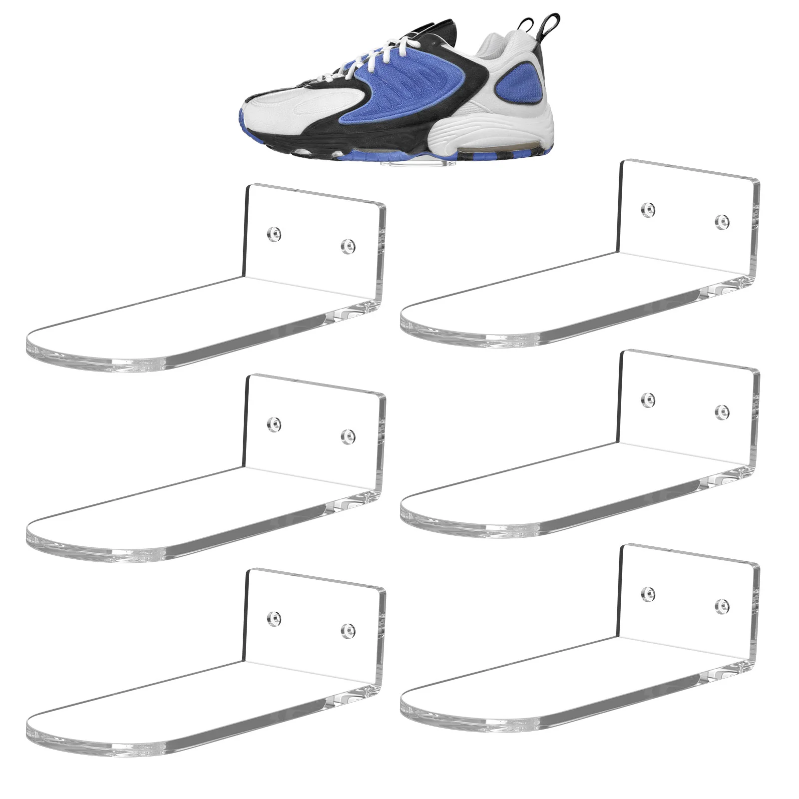 Invisible Wall Shoe Storage Organizer Floating Shoe Shelves Wall Mounted Acrylic Shoe Rack