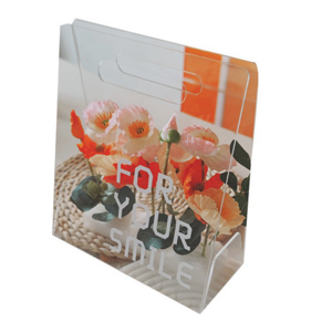 Custom Made Perspex Valentine's day gift acrylic bag for flowers