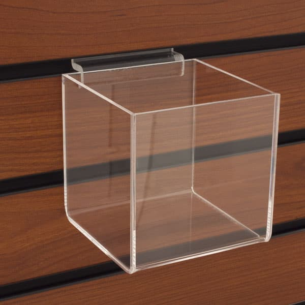 Acrylic Retail Display Lucite Display Counter top Slat wall storage Bin  display Shelf