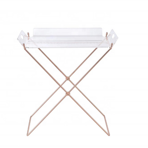 Mid-Century Modern Clear folding tray lucite acrylic coffee table