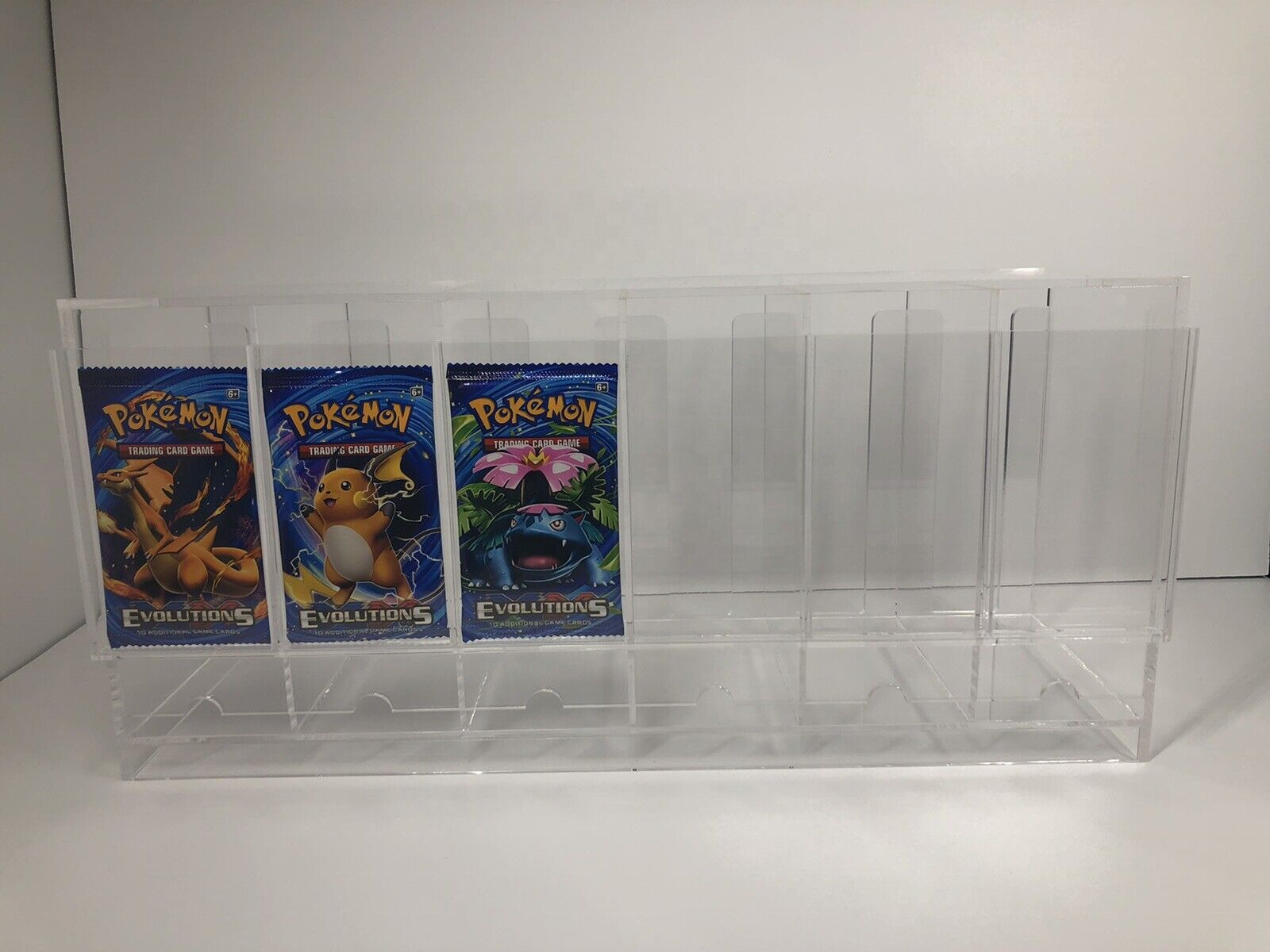 Pokemon Yugioh ETB Pack Display Holder 6 Slot Acrylic TCG Trading Card Game Booster Pack Dispenser